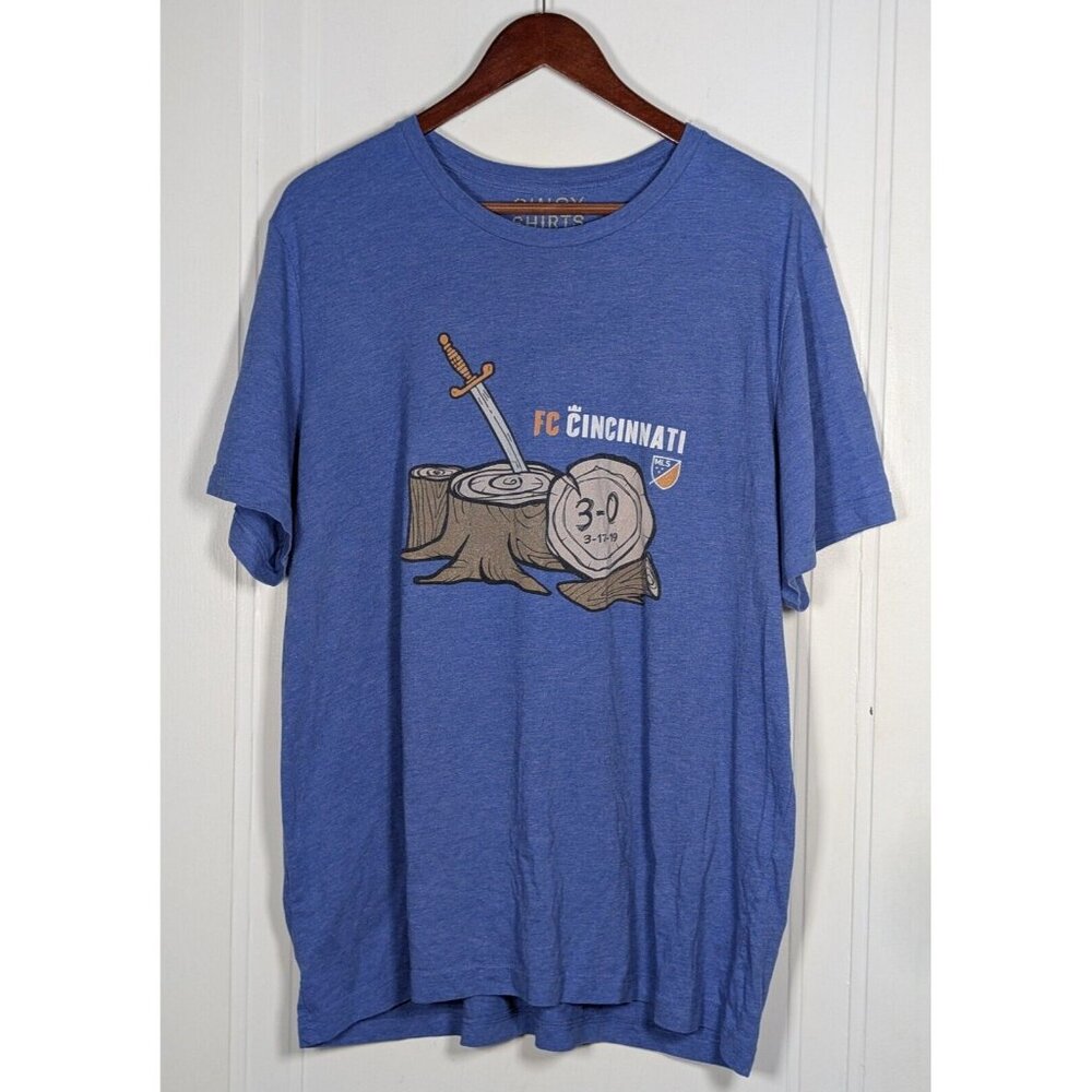 FC Cincinnati MLS FCC Blue T-Shirt Size 2XL XXL Mens Adult Unisex Soccer Cincy